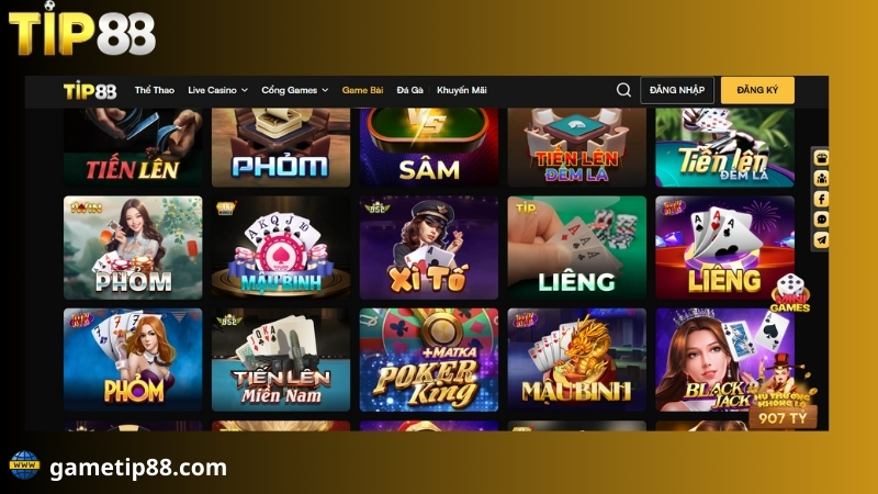Các tựa game hấp dẫn nhất hiện có tại Tip88