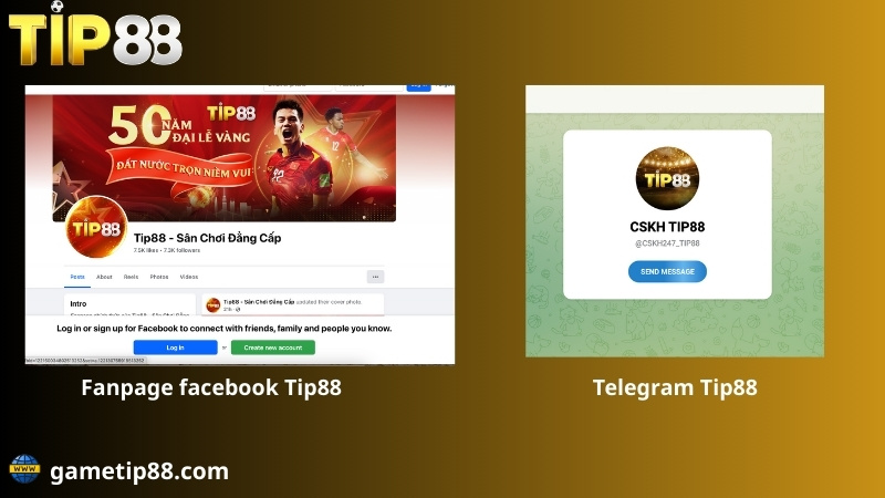 Kênh liên hệ Tip88 qua mạng xã hội